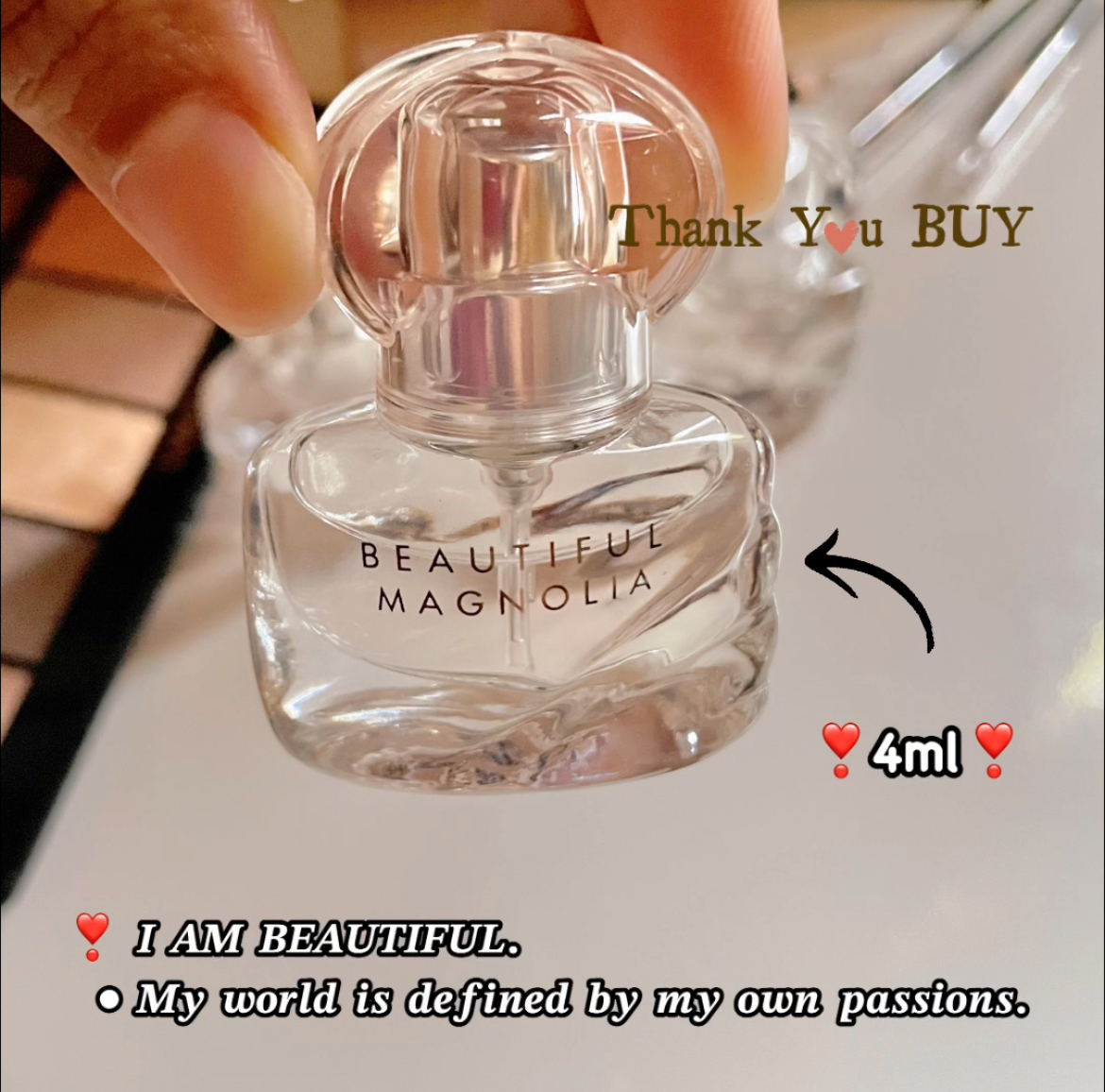 Beautiful magnolia perfume spray