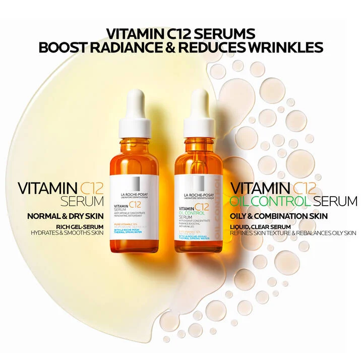 Vitamin C12 Oil Control Serum For Oily Skin Dermatological Anti-Aging 12% Vitamin C Serum For Oily Skin 30ml