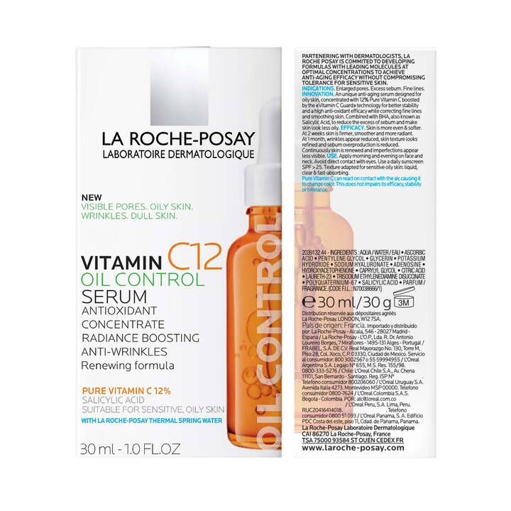 Vitamin C12 Oil Control Serum For Oily Skin Dermatological Anti-Aging 12% Vitamin C Serum For Oily Skin 30ml