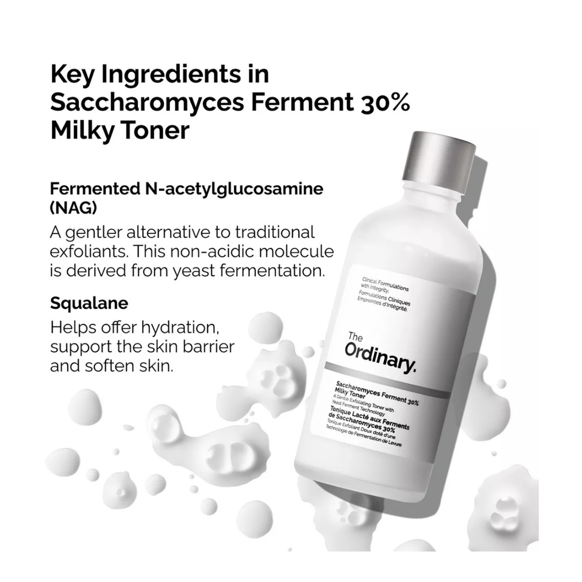 Saccharomyces Ferment 30% Milky Toner for Gentle Exfoliation and Hydration 100ml