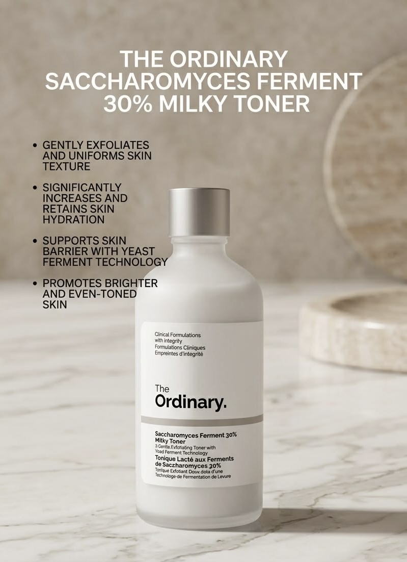 Saccharomyces Ferment 30% Milky Toner for Gentle Exfoliation and Hydration 100ml