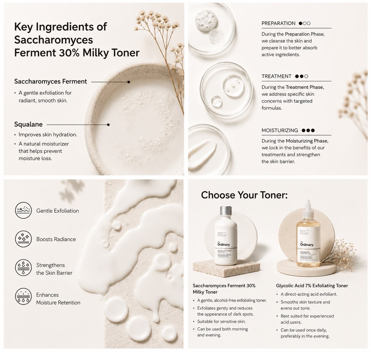 Saccharomyces Ferment 30% Milky Toner for Gentle Exfoliation and Hydration 100ml