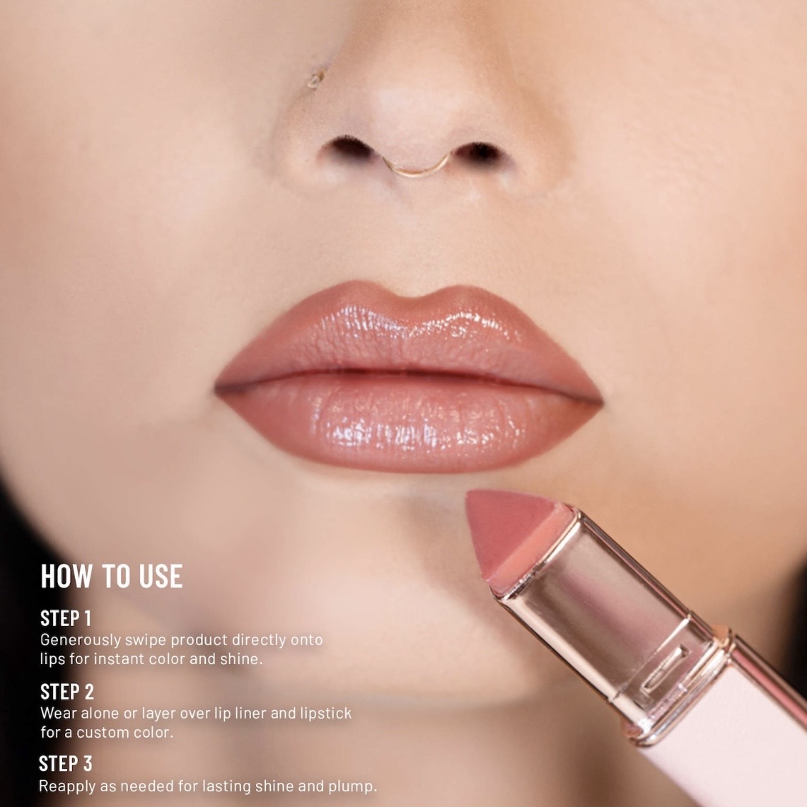 LYS Beauty Lip-Plumping Glossy Lip Balm Truthful (Nude)