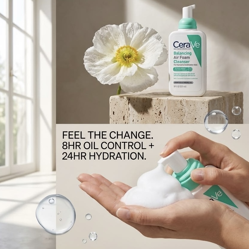 CeraVe Balancing Air Foam Facial Cleanser 50ml