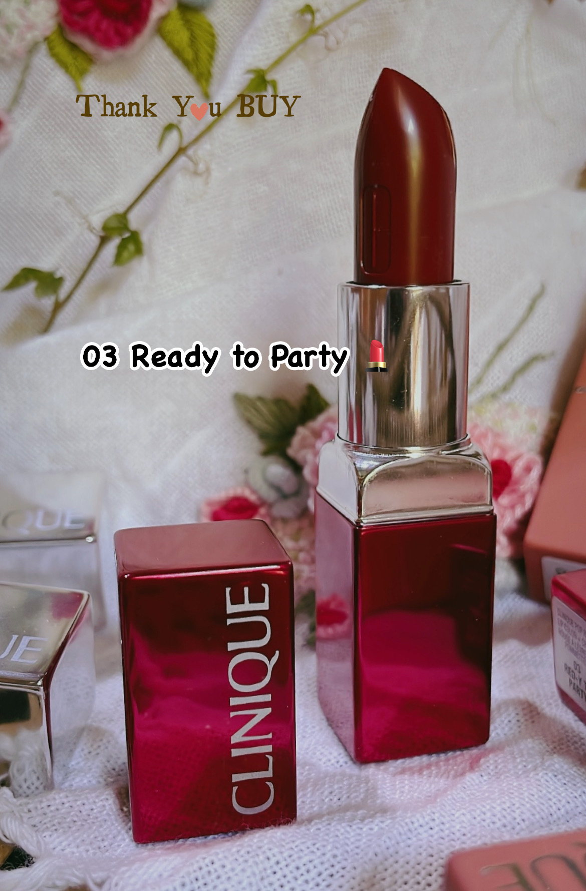 Clinique 03 𝐫𝐞𝐝-𝐲 𝐭𝐨 𝐩𝐚𝐫𝐭𝐲 𝐥𝐢𝐩𝐬𝐭𝐢𝐜𝐤