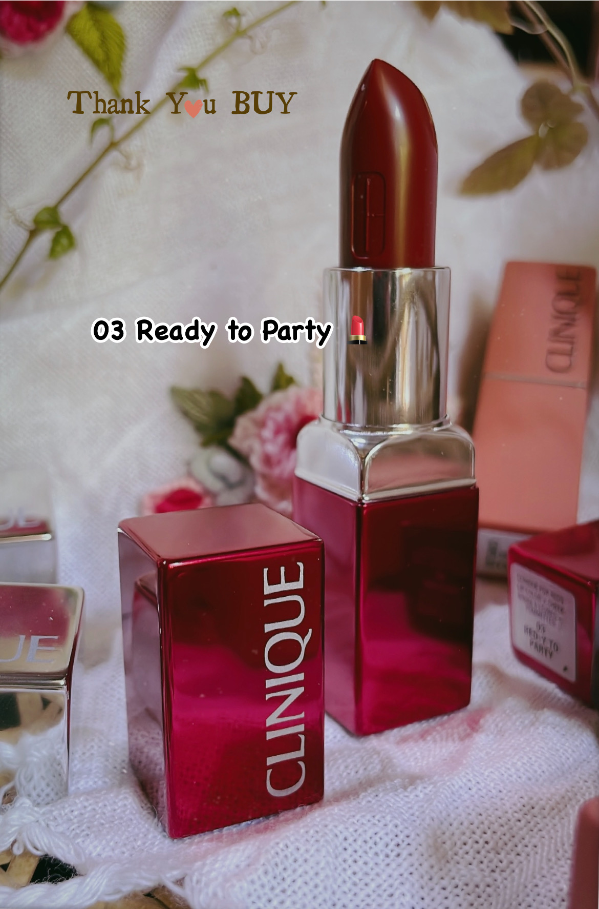 Clinique 03 𝐫𝐞𝐝-𝐲 𝐭𝐨 𝐩𝐚𝐫𝐭𝐲 𝐥𝐢𝐩𝐬𝐭𝐢𝐜𝐤